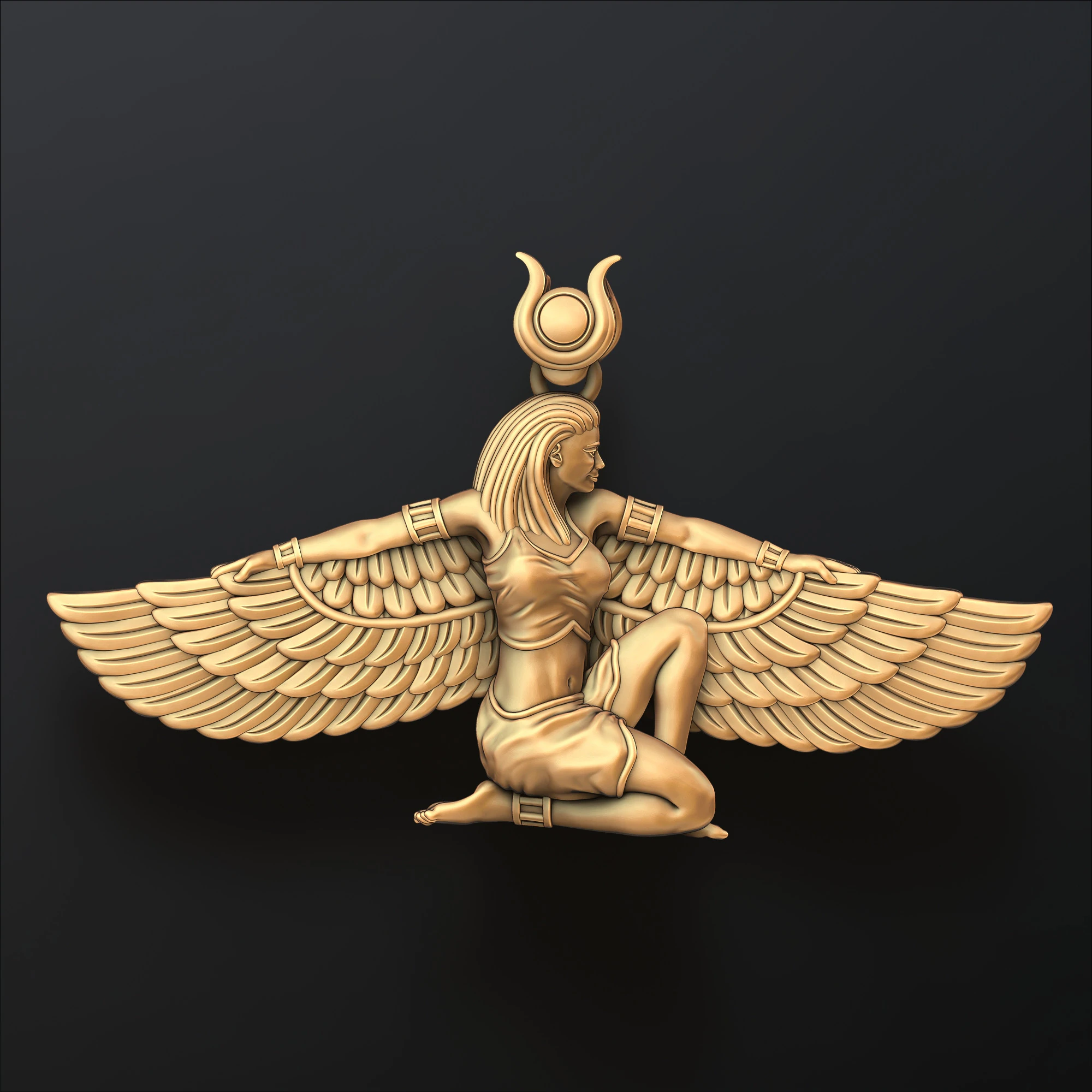 Egyptian Goddess Pendant v4 3D print model 3D Print Model .c4d .max .obj .3ds .fbx .stl .blend 