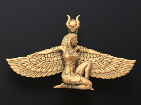 Egyptian Goddess Pendant v4 3D print model 3Dプリントモデル