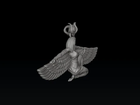 Egyptian Goddess Pendant v4 3D print model 3D Print Model