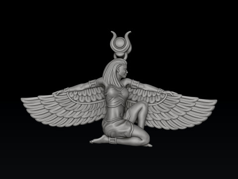 Egyptian Goddess Pendant v4 3D print model 3D Print Model