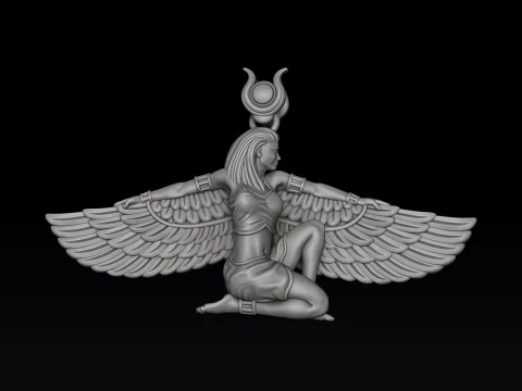 Egyptian Goddess Pendant v4 3D print model 3D Print Model