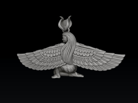 Egyptian Goddess Pendant v4 3D print model 3D Print Model