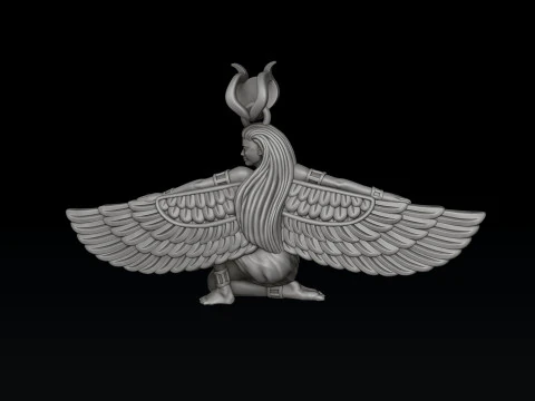 Egyptian Goddess Pendant v4 3D print model 3D Print Model