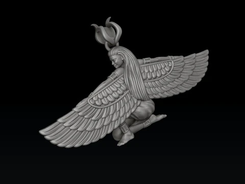 Egyptian Goddess Pendant v4 3D print model 3D Print Model