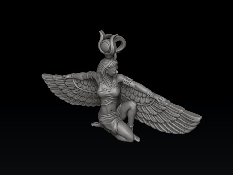 Egyptian Goddess Pendant v4 3D print model 3D Print Model