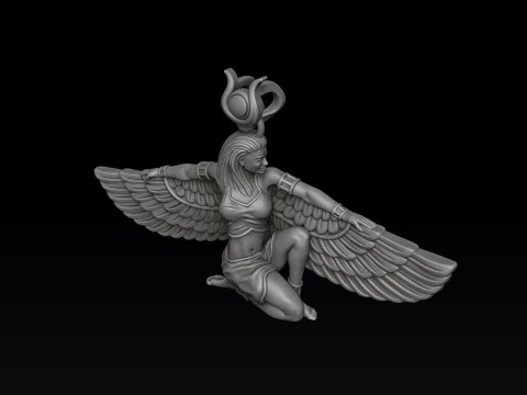 Egyptian Goddess Pendant v4 3D print model 3D Print Model