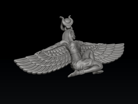 Egyptian Goddess Pendant v4 3D print model 3D Print Model