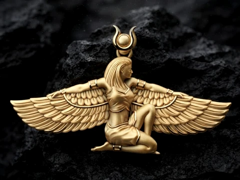 Egyptian Goddess Pendant v4 3D print model 3D Print Model