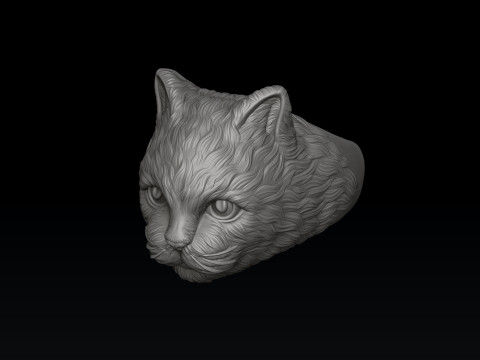 Cat Ring 3D print model 3D 模型
