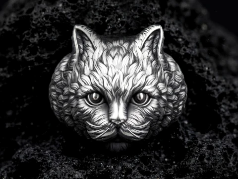 Cat Ring 3D print model 3D Model