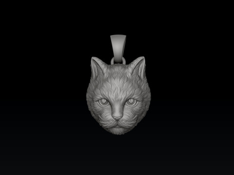 Cat Pendant 3D print model 3D Принт Модель