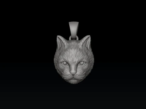 Cat Pendant 3D print model 3D Print Model