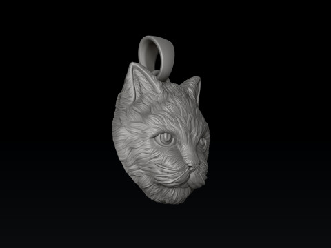 Cat Pendant 3D print model 3D Принт Модель