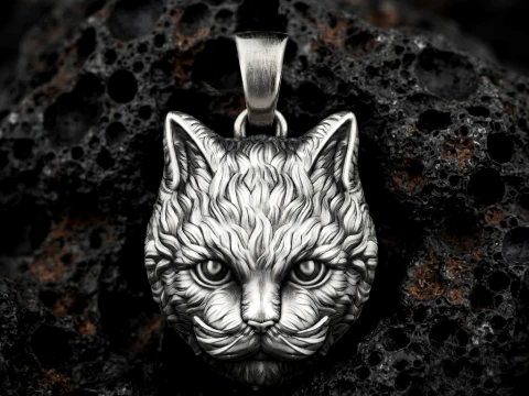 Cat Pendant 3D print model 3D Print Model