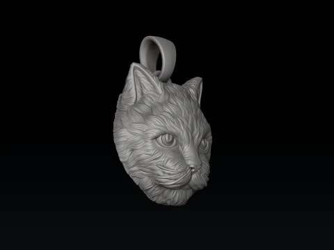 猫ペンダントリングコレクション 3Dプリントモデル