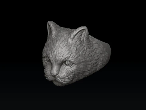 猫ペンダントリングコレクション 3Dプリントモデル