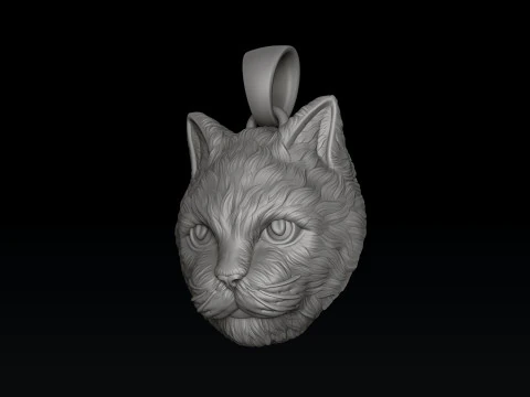 猫ペンダントリングコレクション 3Dプリントモデル