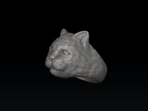 猫ペンダントリングコレクション 3Dプリントモデル