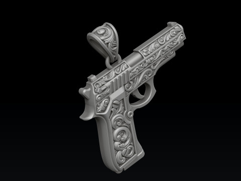 Jewelry Gn Pendant with Ornaments 3D Print Model