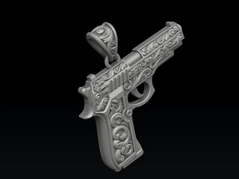 Stylized Gan v1 with Ornaments Pendant 3D print model 3D Print Model