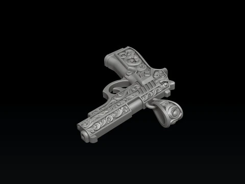 Stylized Gan v1 with Ornaments Pendant 3D print model 3D Print Model