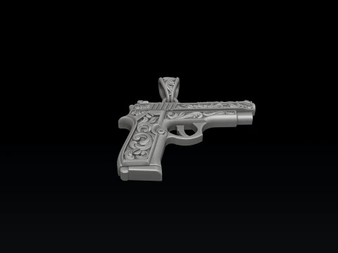 Stylized Gan v1 with Ornaments Pendant 3D print model 3D Print Model