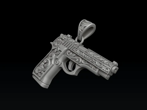 Stylized Gan v1 with Ornaments Pendant 3D print model 3D Print Model