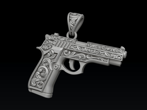 Jewelry Gn Pendant with Ornaments 3D Print Model