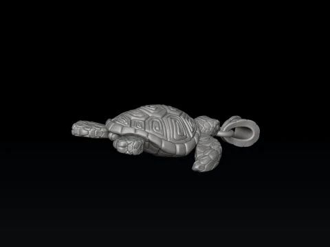 Modello di stampa 3D con ciondolo tartaruga v2 Modello di stampa 3D