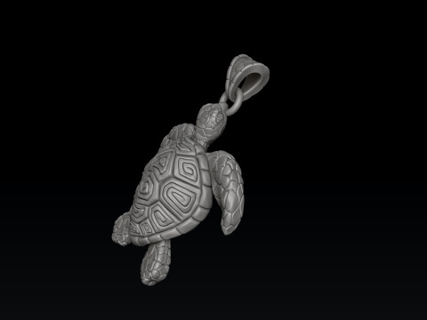 Turtle Pendant v2 3D print model 3D 打印模型