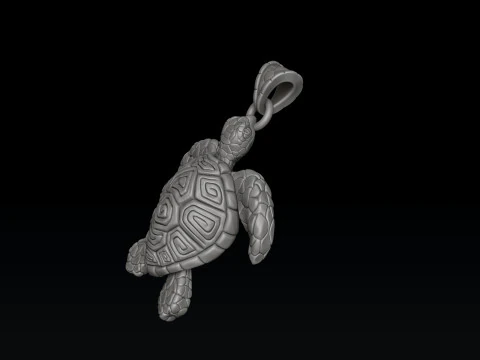Modello di stampa 3D con ciondolo tartaruga v2 Modello di stampa 3D