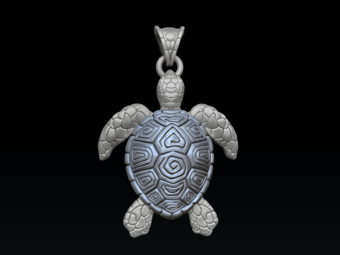Turtle Pendant v2 3D print model 3D 打印模型