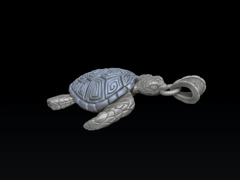 Modello di stampa 3D con ciondolo tartaruga v2 Modello di stampa 3D