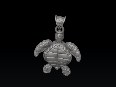 Turtle Pendant v2 3D print model 3D 打印模型