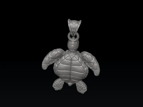 Modello di stampa 3D con ciondolo tartaruga v2 Modello di stampa 3D