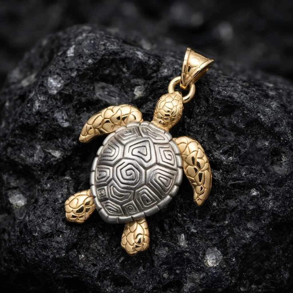 Turtle Pendant v2 3D print model 3D Print Model .c4d .max .obj .3ds .fbx .stl .blend 