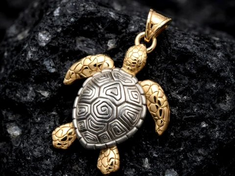 Turtle Pendant v2 3D print model 3D Print Model