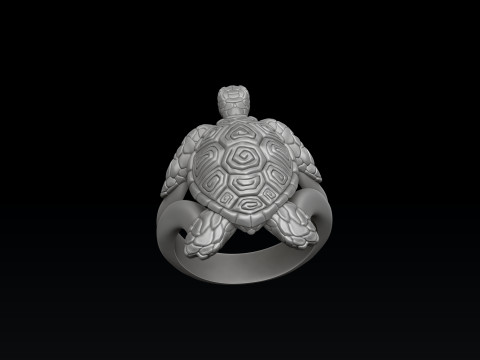 Turtle Ring v2 3D print model Modelo de Impressão 3D