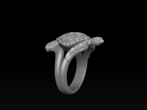 Turtle Ring v2 3D print model Modelo de Impressão 3D