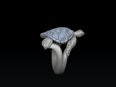 Turtle Ring v2 3D print model Modelo de Impressão 3D