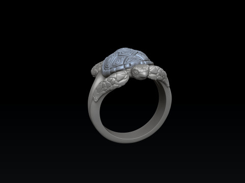 Turtle Ring v2 3D print model Modelo de Impressão 3D