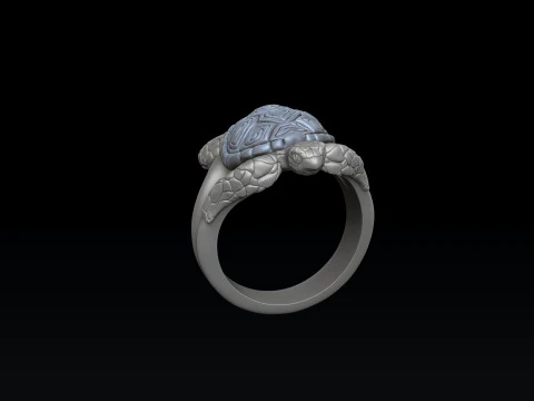 Turtle Ring v2 3D print model 3D Print Model