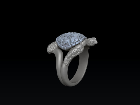 Turtle Ring v2 3D print model Modelo de Impressão 3D