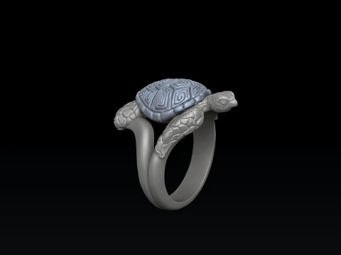 Turtle Ring v2 3D print model 3D Print Model