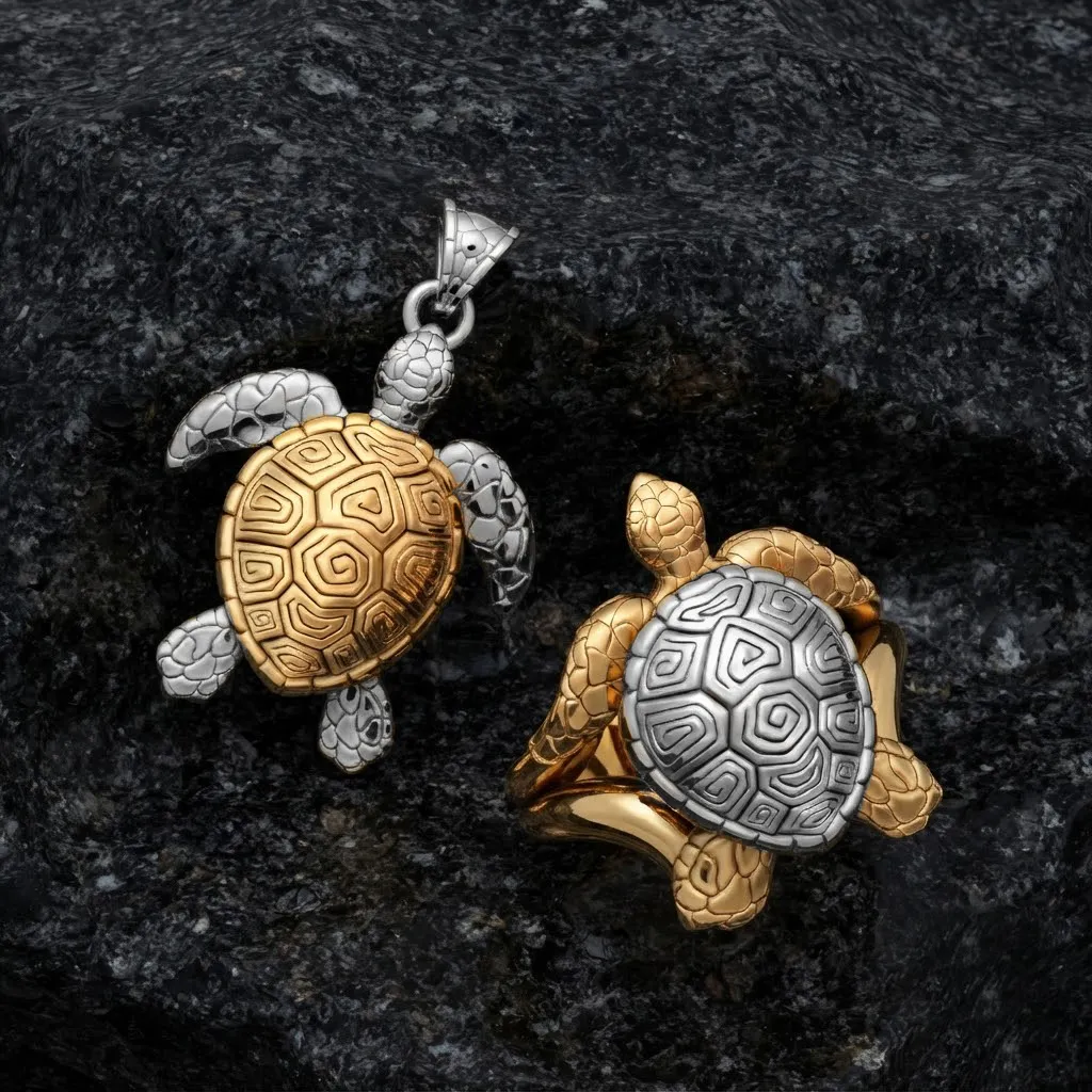 Turtle Ring Pendant v2 Collection 3D print models 3D Print Model .c4d .max .obj .3ds .fbx .stl .blend 