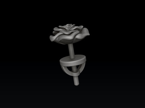 Rose v2 Pusset Earring 3D print model 3D printmodel