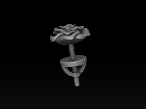 Modello di stampa 3D dell'orecchino Pusset Rose v2 Modello di stampa 3D