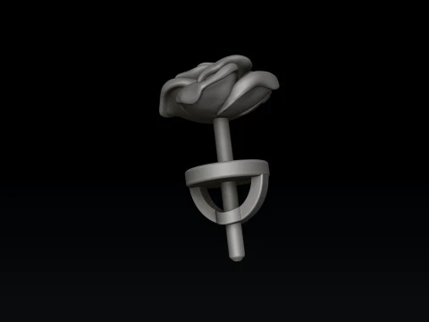 Modello di stampa 3D dell'orecchino Pusset Rose v2 Modello di stampa 3D