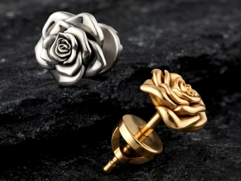 Rose v2 Pusset Earring 3D print model 3D Print Model