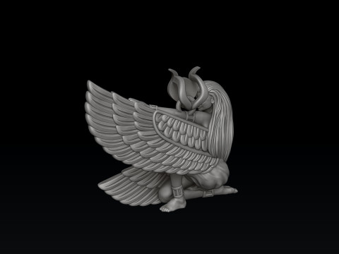 Isis Egyptian Goddess Pendant v5 3D print model Modèles 3D en vedette